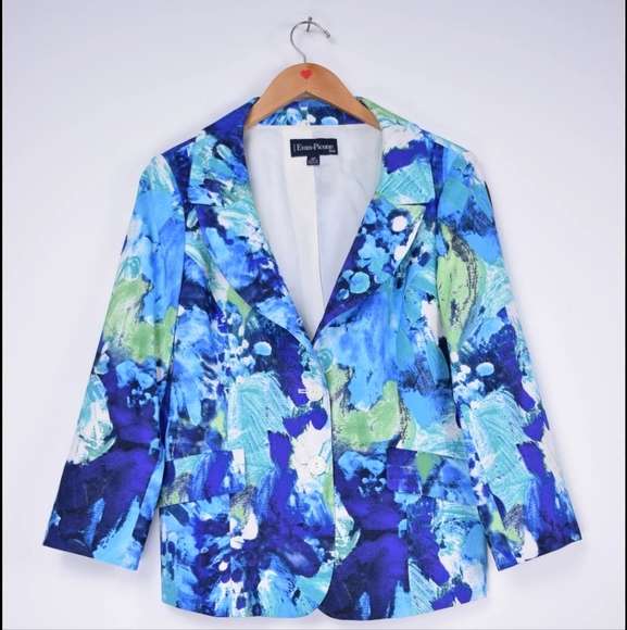 Evan Picone Jackets & Blazers - Evan-Picone Vibrant Abstract Blazer